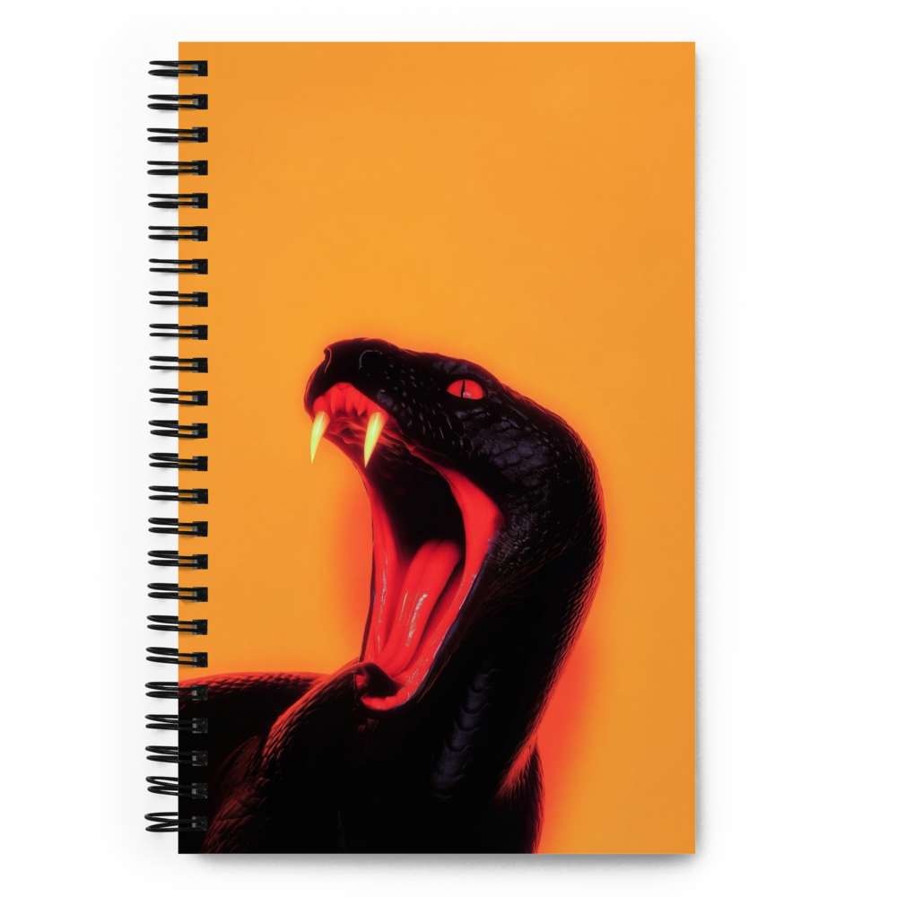 Orange Fang Snake Spiral Notebook