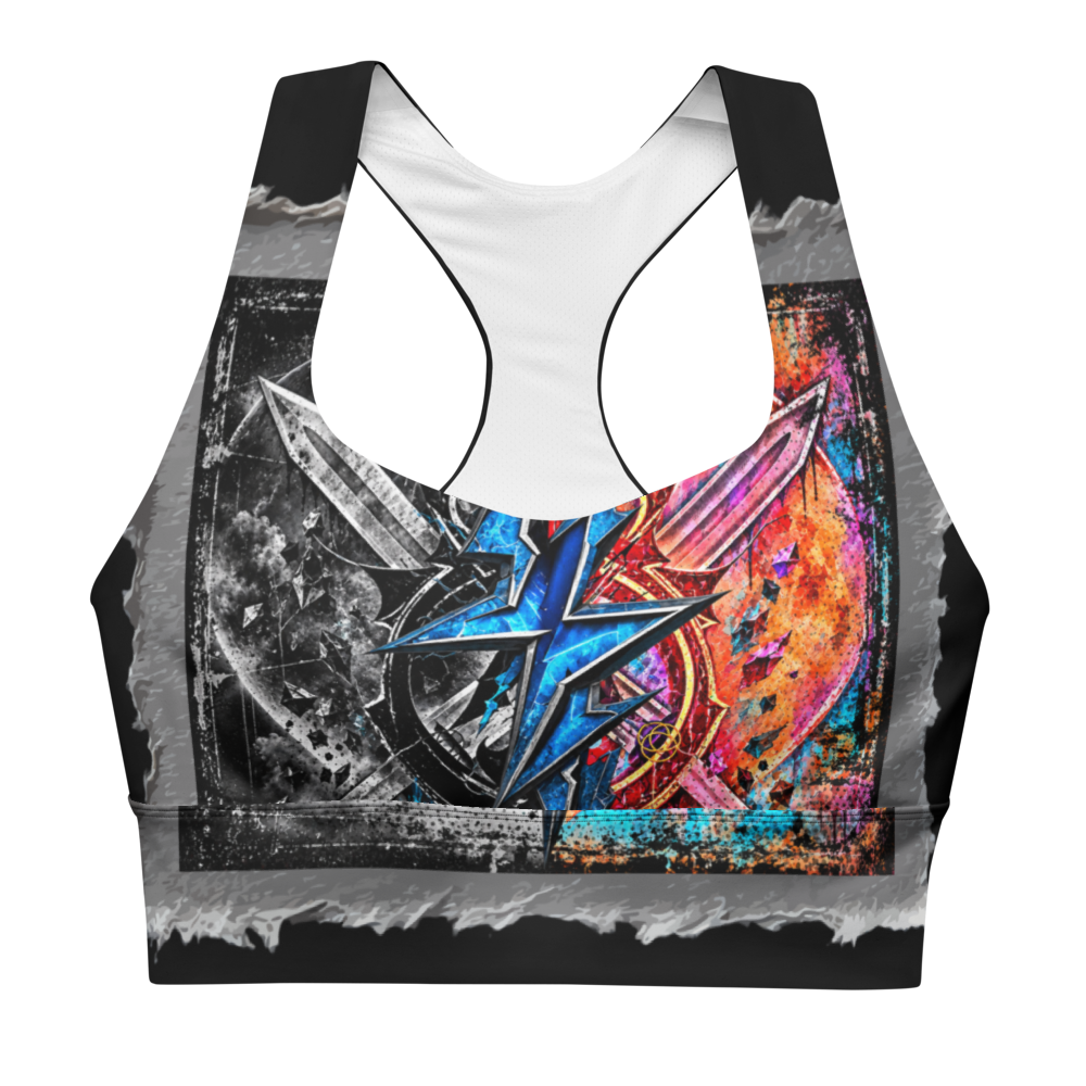 Naughty or Nice Print Recycled Longline Sports Bra