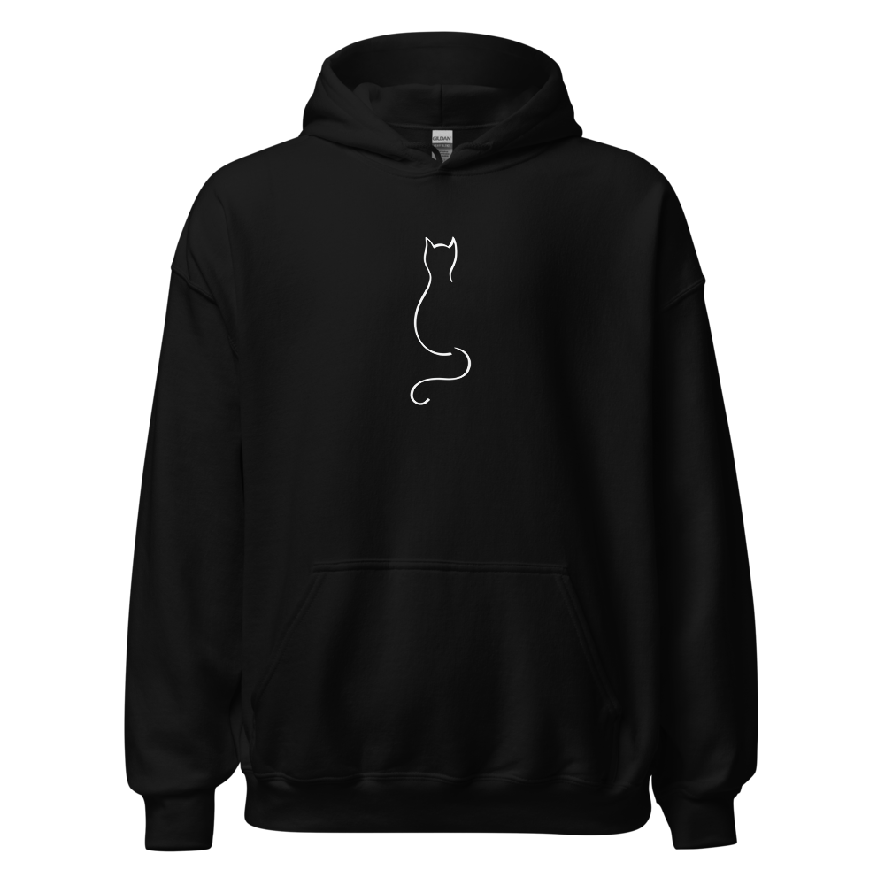 Silhouette of a cat (black on a light background)