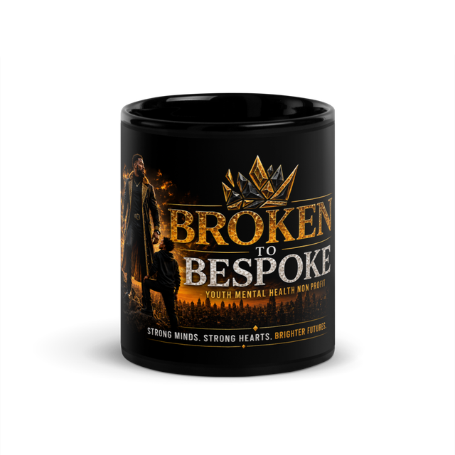 STRONG HEARTS, STRONG MINDS, Glossy Black Mug