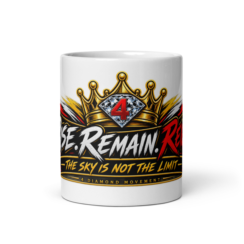 RISE, REMAIN, REIGN Glossy White Coffee Mug