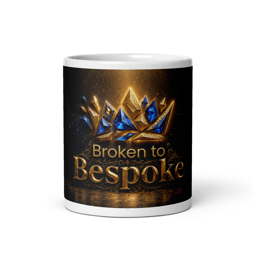 BROKEN TO BESPOKE White Glossy Mug