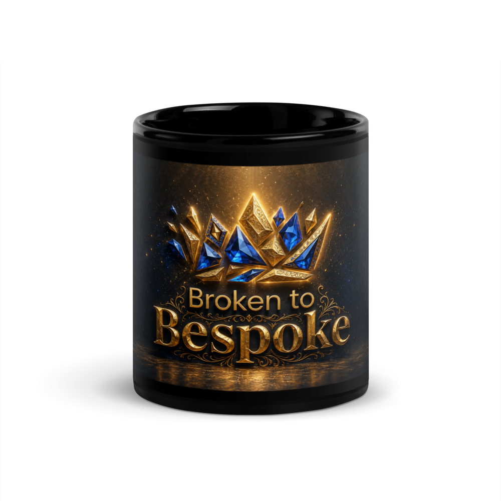 Broken to Bespoke Glossy Black Mug