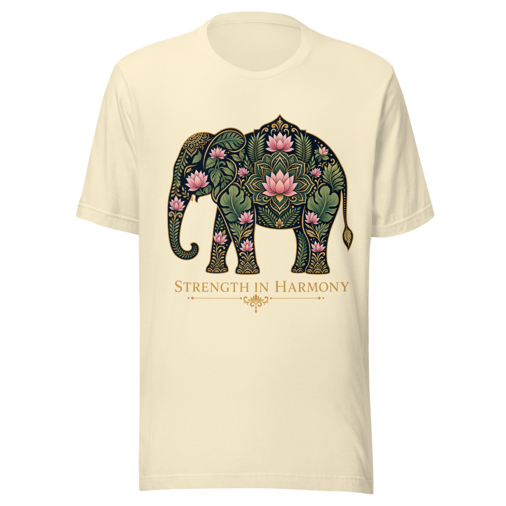 Strength in Harmony Floral Elephant T-Shirt