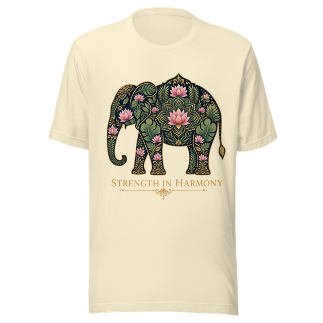 Strength in Harmony Floral Elephant T-Shirt