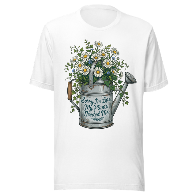 Plant Lover's "Sorry I'm Late" Daisy T-Shirt