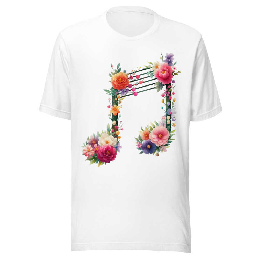 Floral Music Note T-Shirt