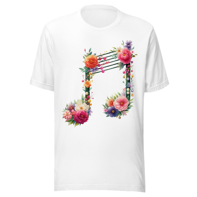 Floral Music Note T-Shirt