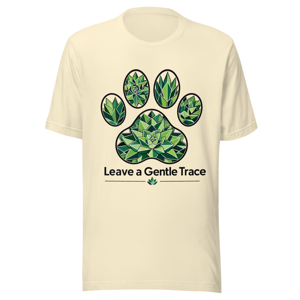 Leave a Gentle Trace Succulent Paw Print T-Shirt