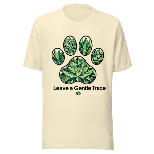 Leave a Gentle Trace Succulent Paw Print T-Shirt