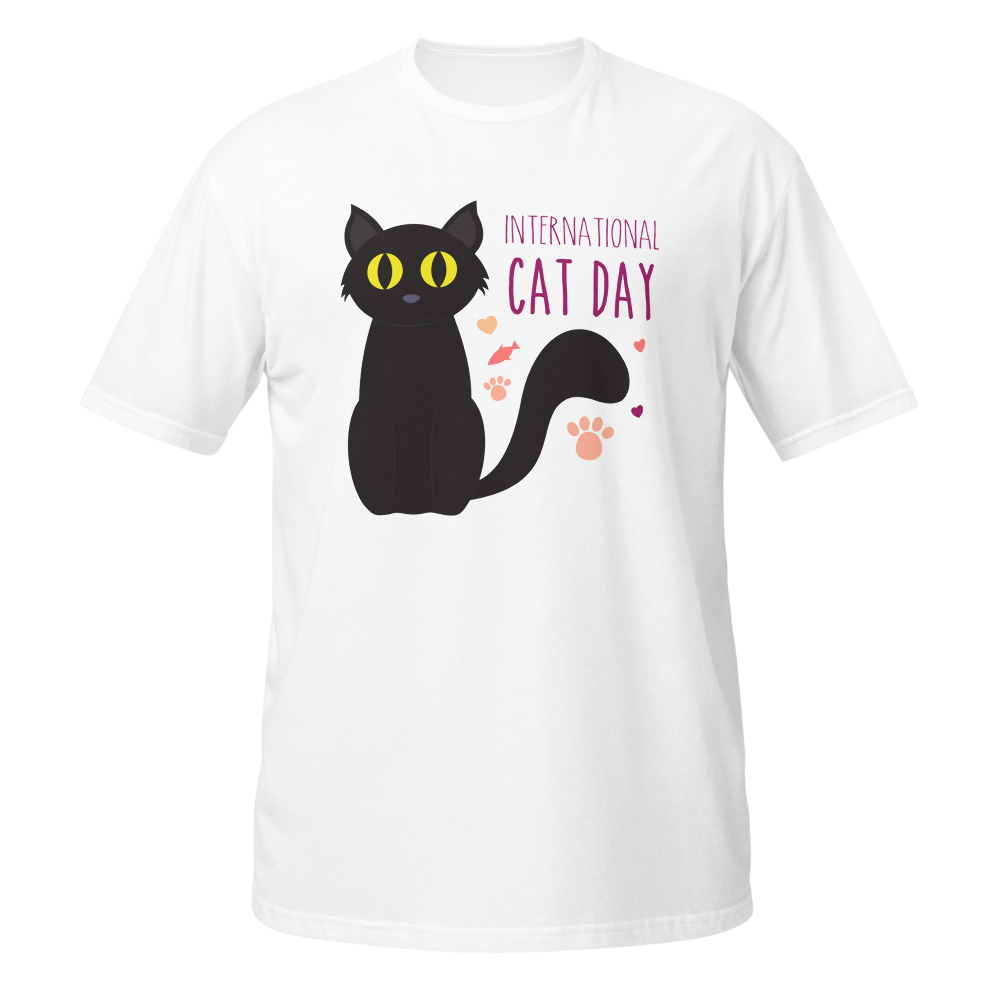 International Cat Day Cute Black Cat Art Print