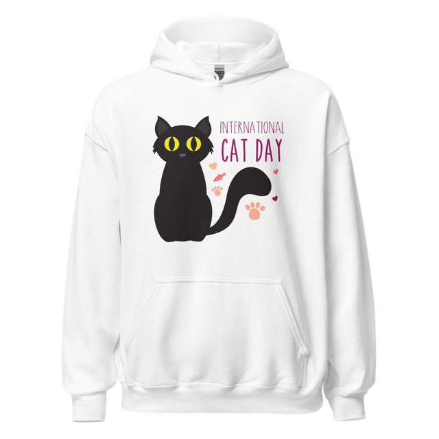 International Cat Day Cute Black Cat Art Print