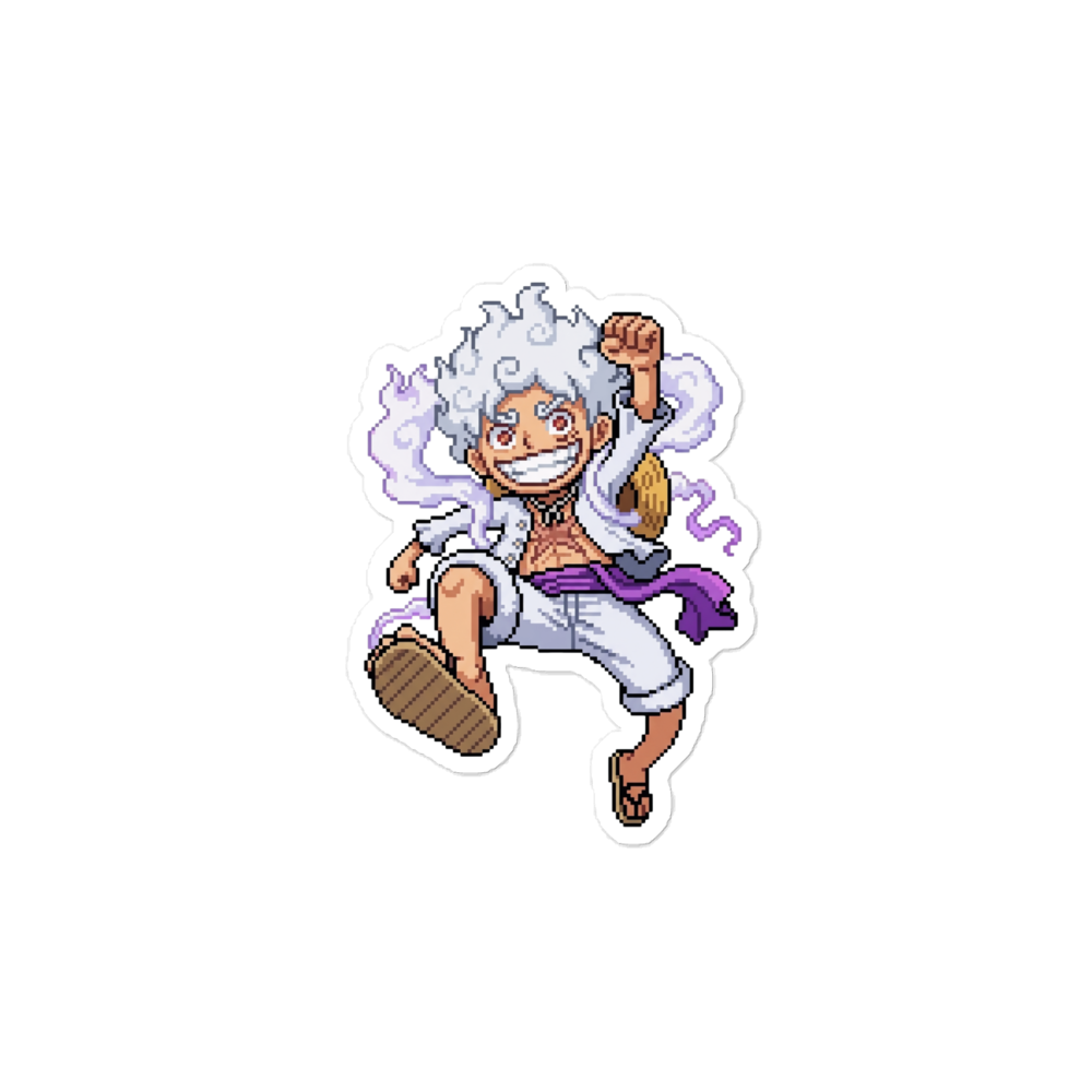 Pixel Art Gear 5 Luffy Sticker