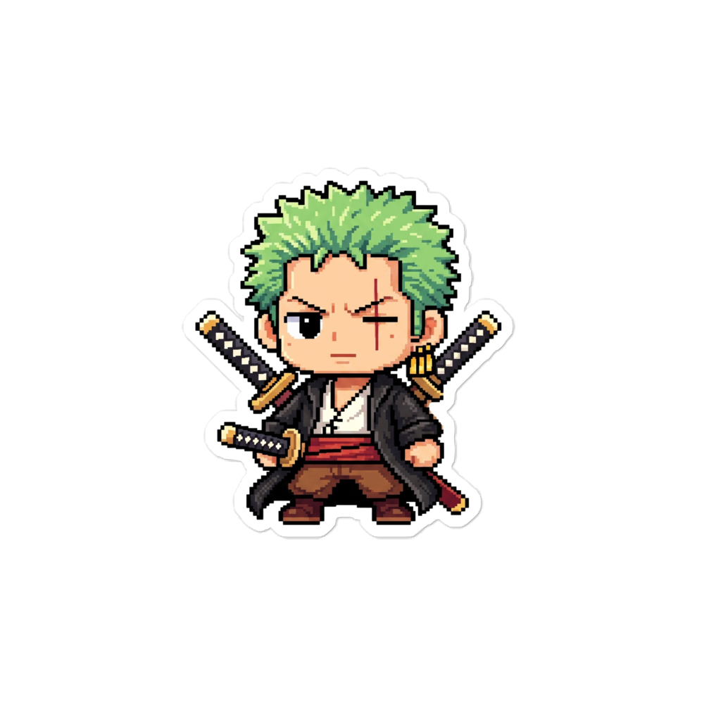 Pixel Chibi Roronoa Zoro Sticker