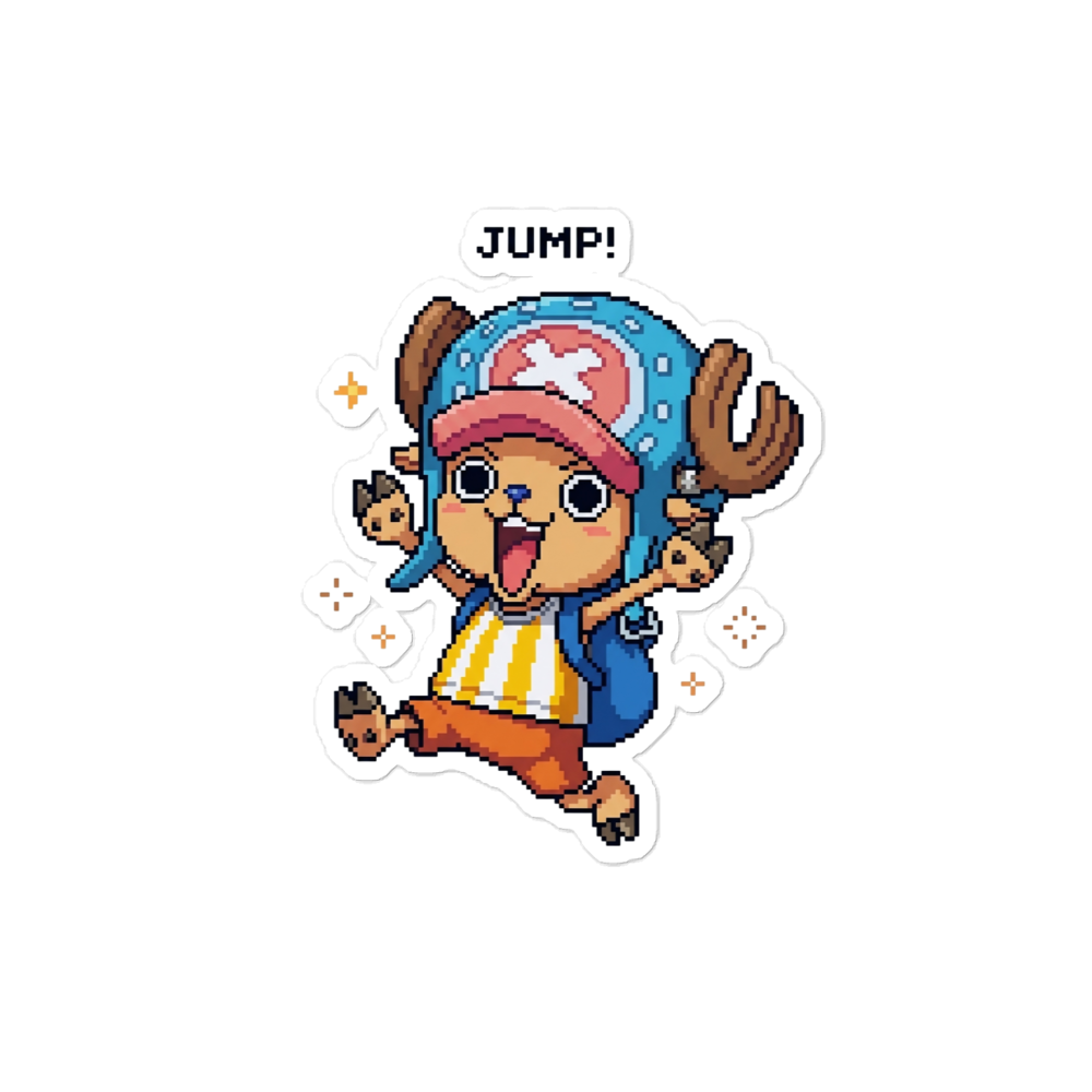 Pixel Art Chopper Jump Sticker