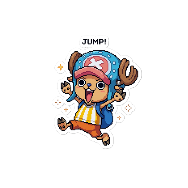 Pixel Art Chopper Jump Sticker