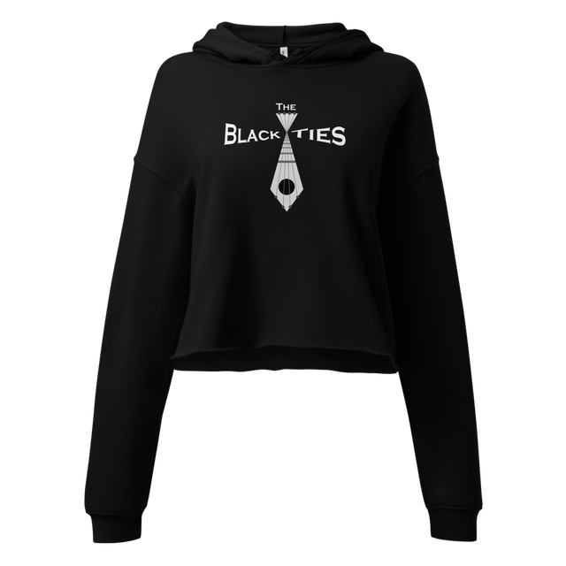 Black Cropped Women's Pullover Hoodie