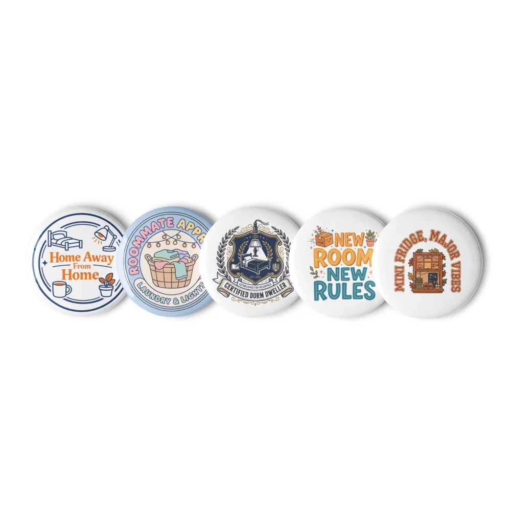 Dorm Essentials Pin Pack — Set of 5