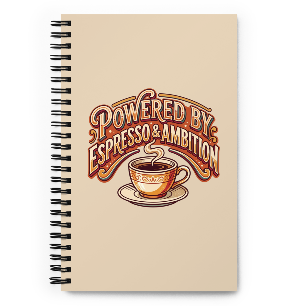 Powered by Espresso & Ambition — Spiral Notebook