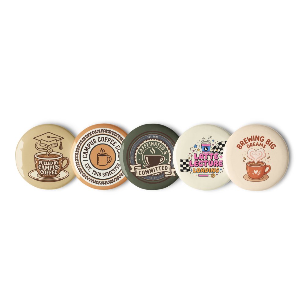 Campus Coffee Club Pin Pack — Set of 5