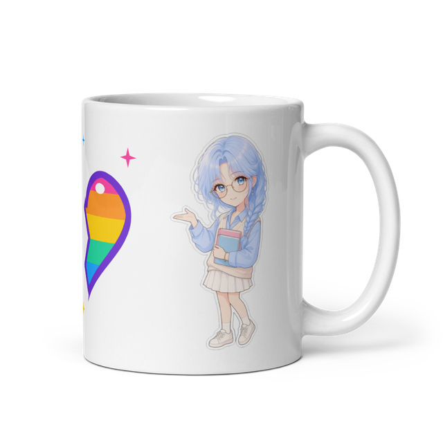 Besty Same Time Mug B, Rainbow Half Heart