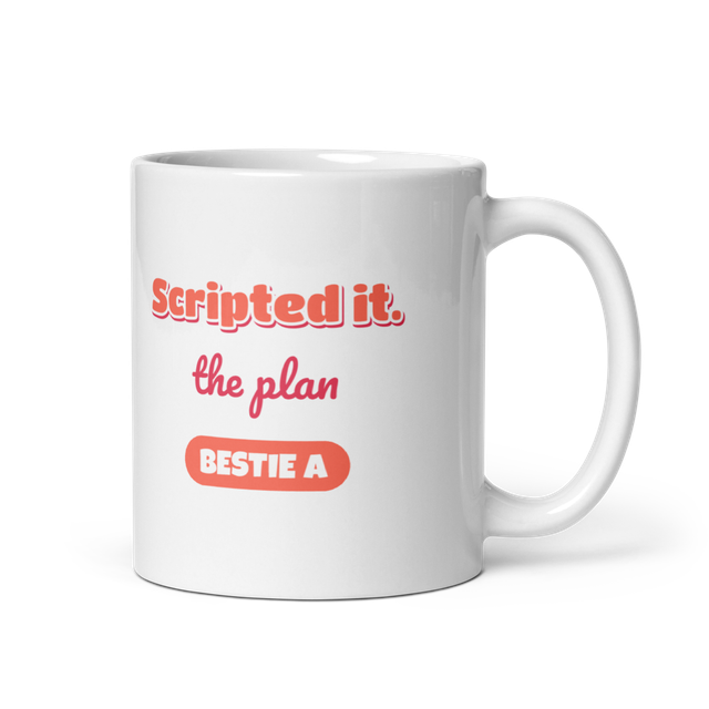 Scripted It Bestie Mug A, Matching Half Heart