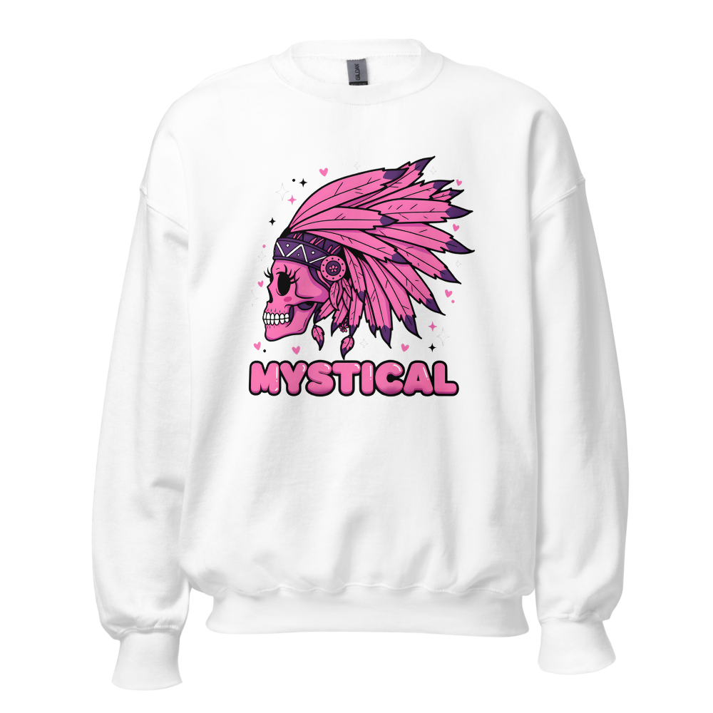 Mystical Feathered Pink Skull