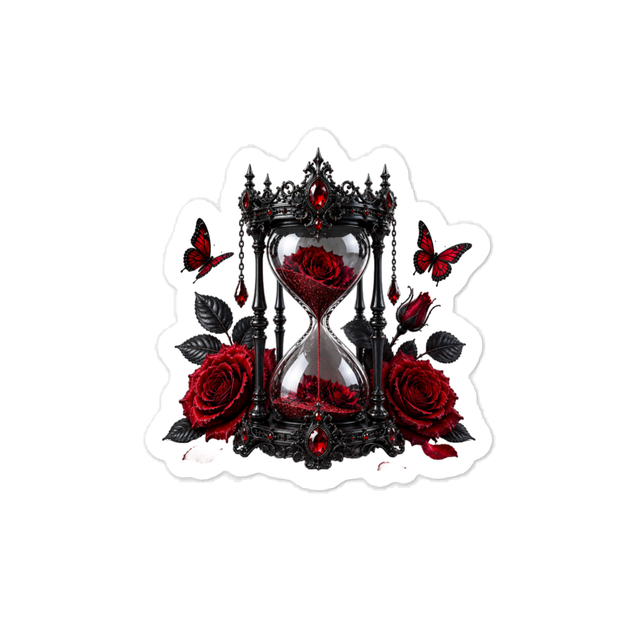 Timeless Dark Red Rose Hourglass 🌹⏳