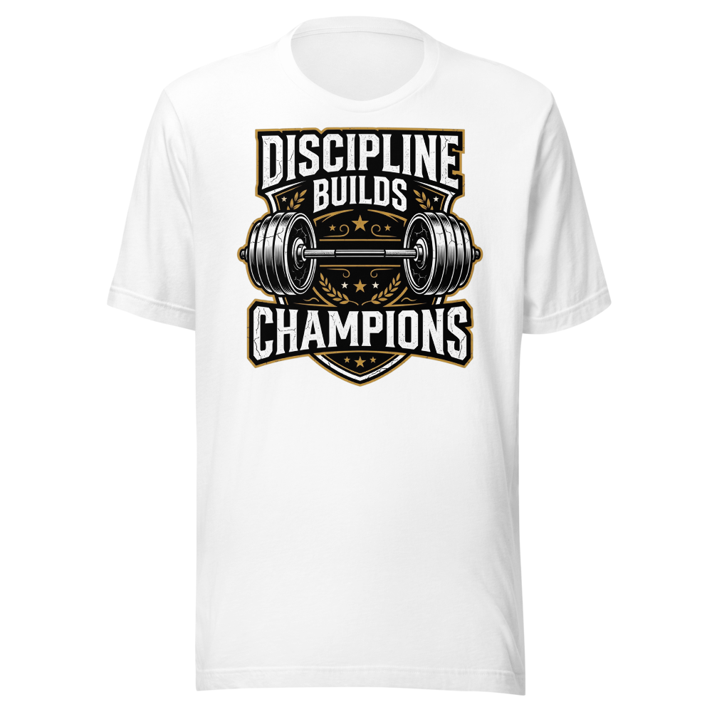 Discipline Builds Champions Gym T-Shirt | Motivati