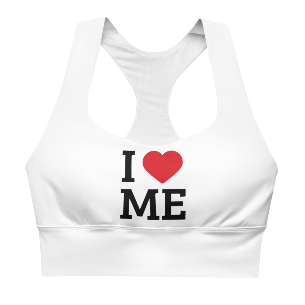 Self-love se bhara white sports bra