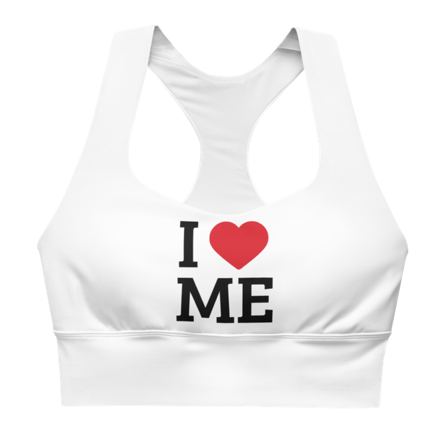 Self-love se bhara white sports bra