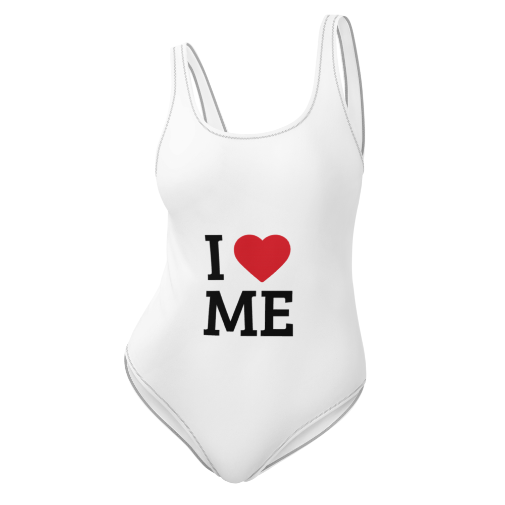 White Bodysuit with "I ❤️ ME" Print - Women's Appa