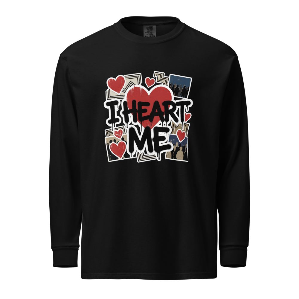 I Heart Me Black Long Sleeve Tee