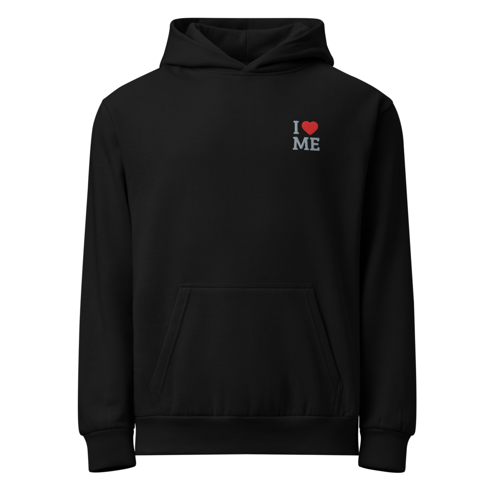 Black “I ❤️ ME” Pullover Hoodie
