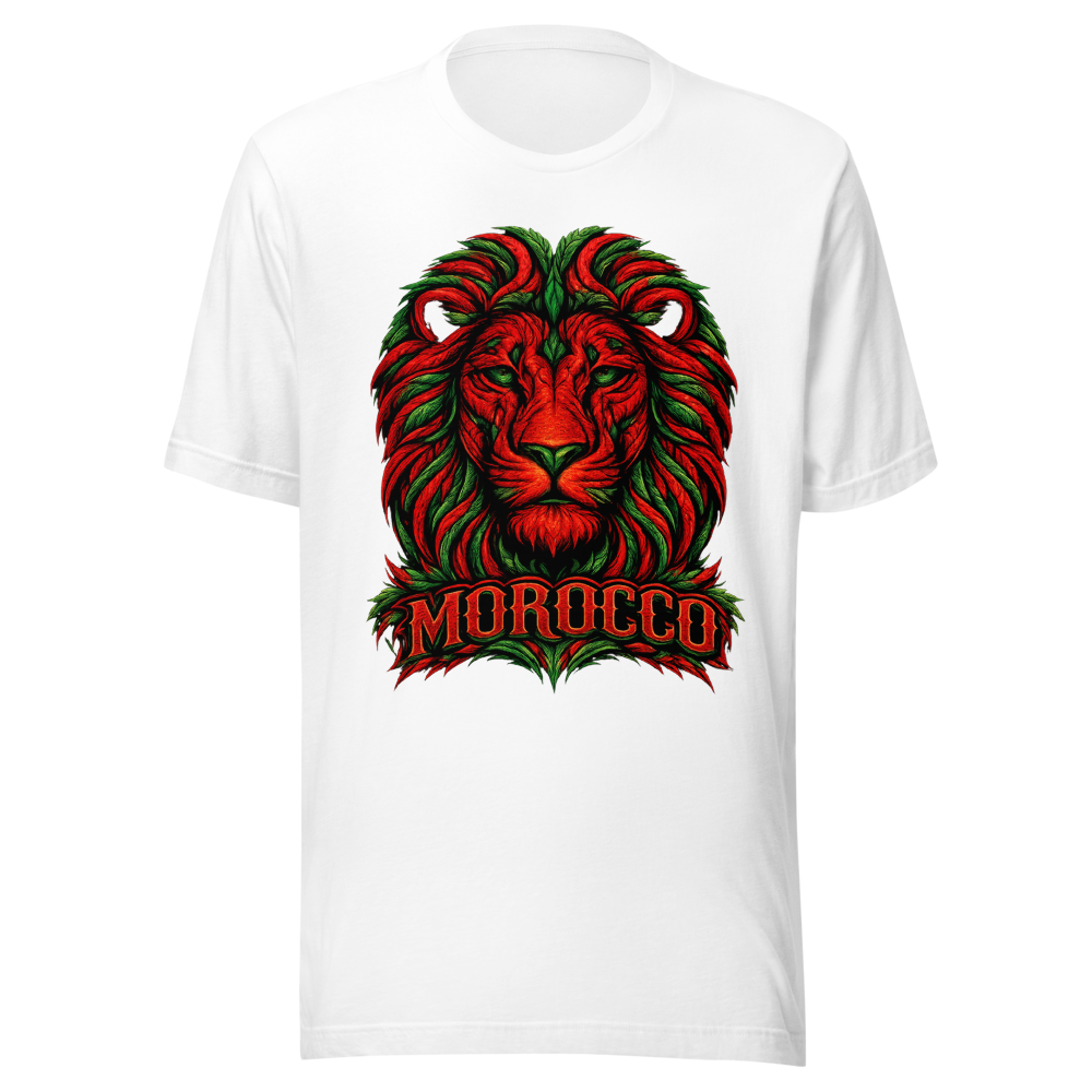 Morocco Lion Embroidered Style T-Shirt