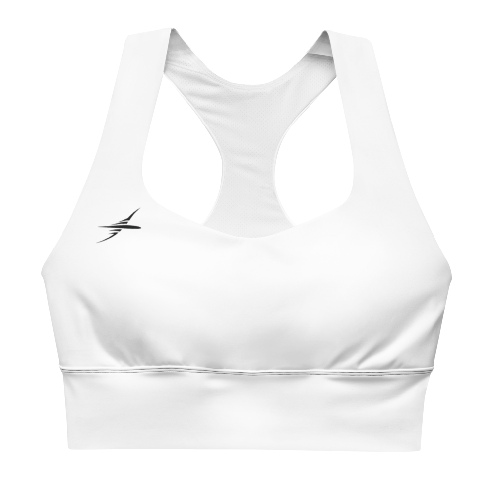 Sujetador deportivo largo reciclado blanco