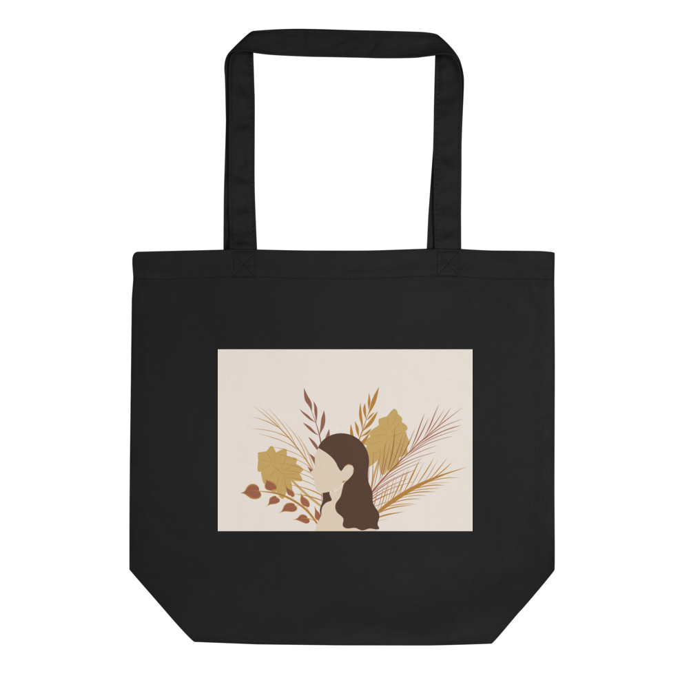 Aesthetic Woman Floral Botanical Canvas Tote Bag