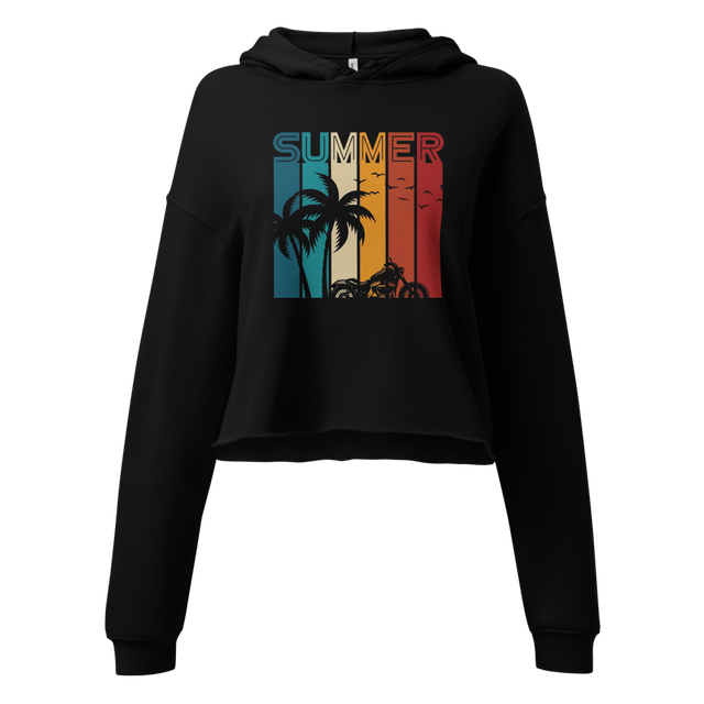 womens casual black cropped hoodie