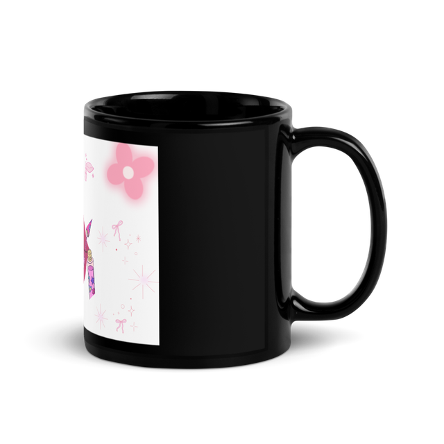 Black Glossy mug 🫦🩷🖤