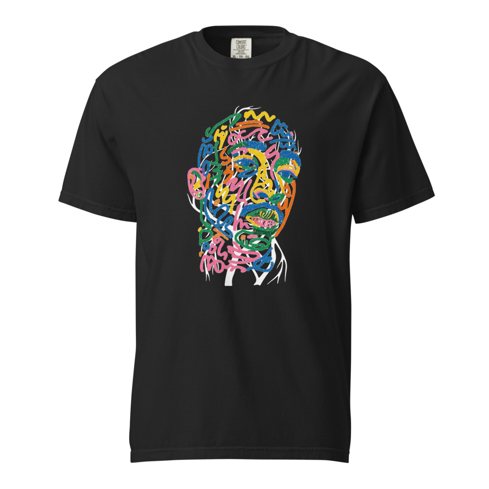 Black Comfort Colors Abstract Portrait Graphic Tee