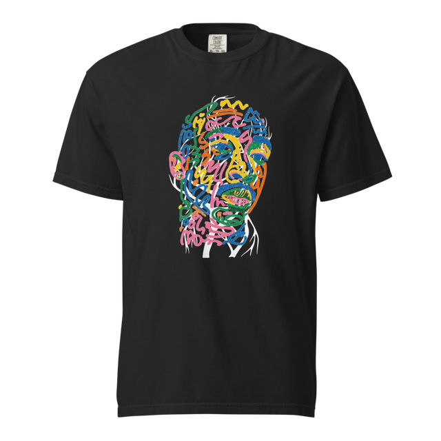 Black Comfort Colors Abstract Portrait Graphic Tee