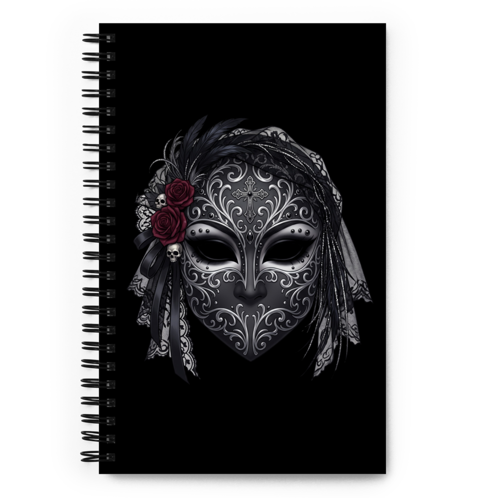 Gothic Venetian Masquerade Mask Spiral Notebook