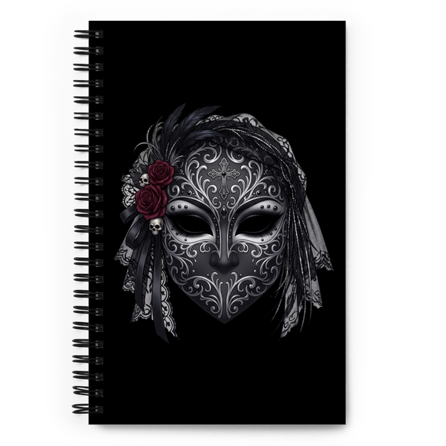 Gothic Venetian Masquerade Mask Spiral Notebook