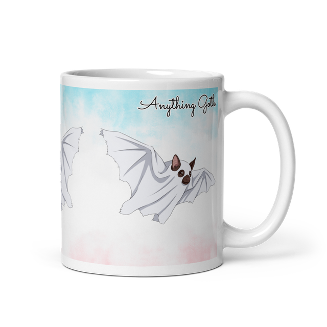 Cute Ghost Bat Halloween Glossy Mug
