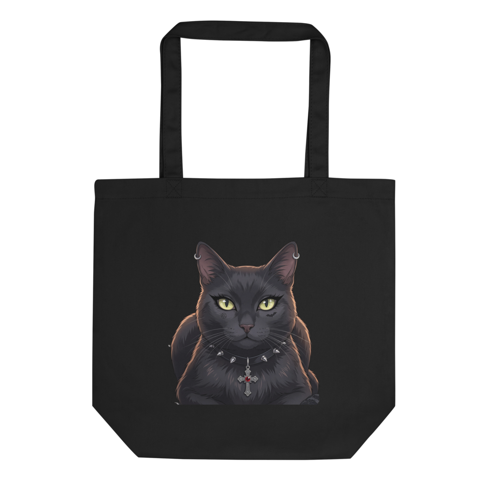 Gothic Grey Cat Eco Tote Bag