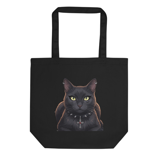 Gothic Grey Cat Eco Tote Bag