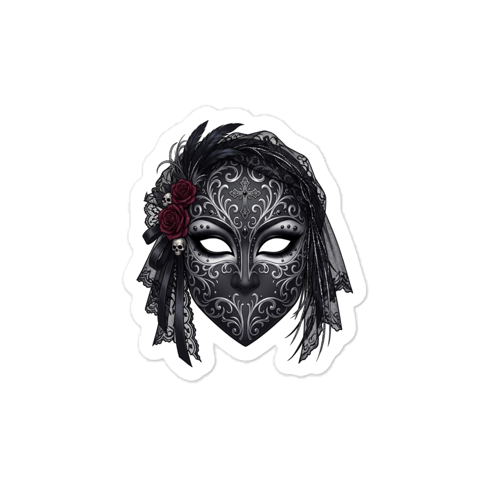 Gothic Venetian Masquerade Mask Vinyl Sticker