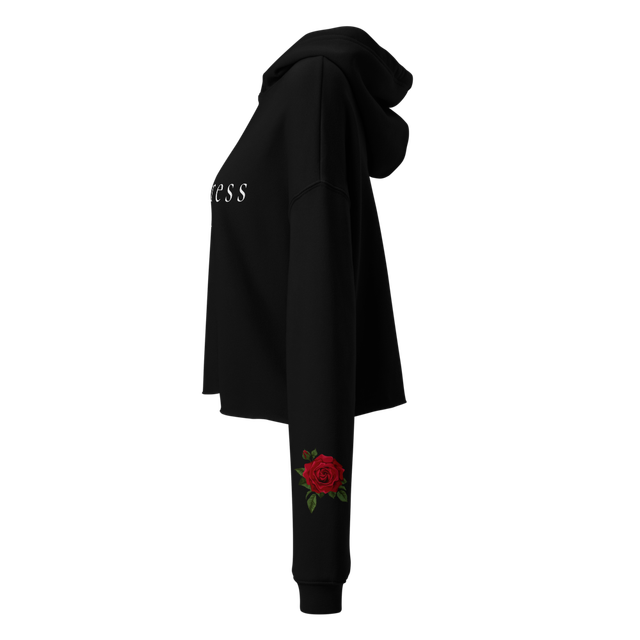 Empress Cropped Hoodie with Rose Emblem