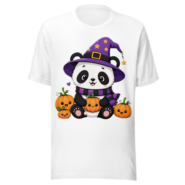 Cute Witch Panda Halloween T-Shirt