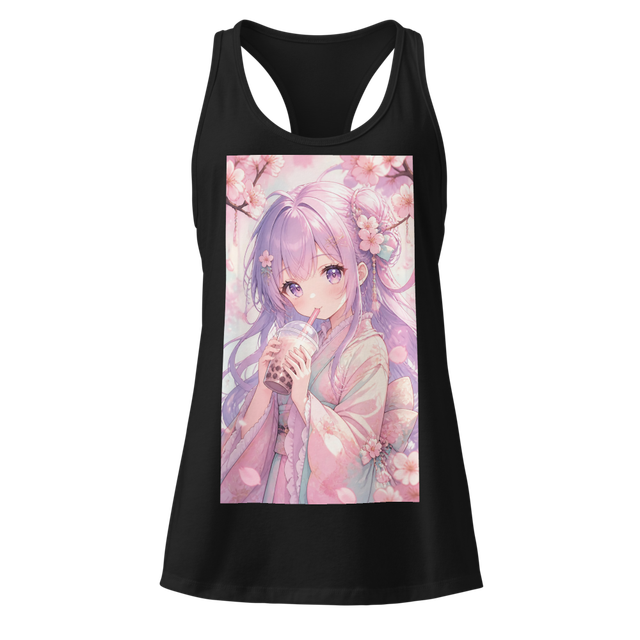 Cute Pink Anime Girl Graphic Tank Top